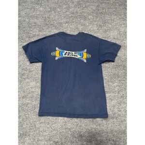 Vintage No Fear Graphic T-Shirt Kids Large 14-16 Navy Blue Cotton Skate Surf